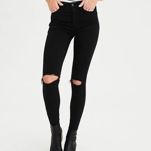 black super high rise jegging